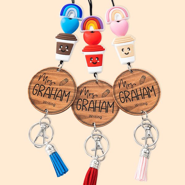 Cordón personalizado para profesor con nombre grabado