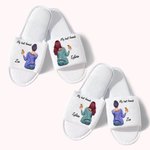 Personalized Best Friend Slippers Hair Clothing Drink Style 2 Pairs for Best Friend Gifts