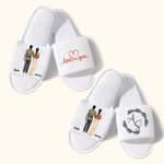 Personalised 2 Pairs Bride and Groom Couple Slippers for Wedding Anniversary Gift