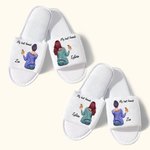 Personalized Best Friend Slippers Hair Clothing Drink Style 2 Pairs for Best Friend Gifts