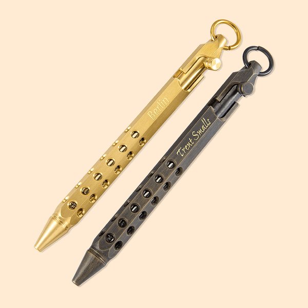 Personalisierte Retro Bolt Action Kugelschreiber mit eingraviertem Namen und Schlüsselring Dekompression Schreibwaren Geschenk für Mann