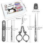 Personalized Vintage Embroidery Scissors Kit with Storage Box Set of 6 Gifts for Tailors