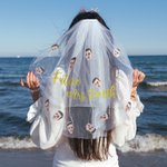 Velo da sposa personalizzato con ritratto della testa Supporti per la festa di addio al nubilato