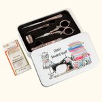 Personalized Vintage Embroidery Scissors Kit with Storage Box Set of 6 Gifts for Tailors