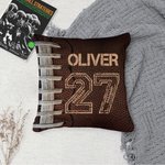 Personalized Football Design with Name and Number Cushion Cover Throw Pillow