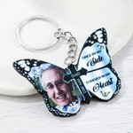 Llavero Personalizado Mariposa Cruz Once By My Side Forever In My Heart con Nombre Foto Regalo Conmemorativo