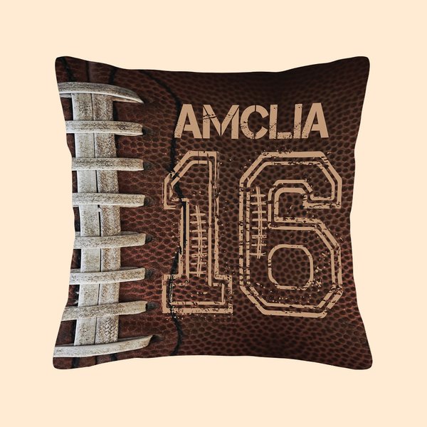 Football Design Name & Number Cushion Cover