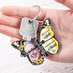 Llavero Personalizado Mariposa Cruz Once By My Side Forever In My Heart con Nombre Foto Regalo Conmemorativo