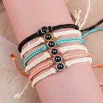 Proyección de fotos personalizadas Pulsera trenzada ajustable Minimalista Joyería Cumpleaños Aniversario Regalo para Hombres Mujeres