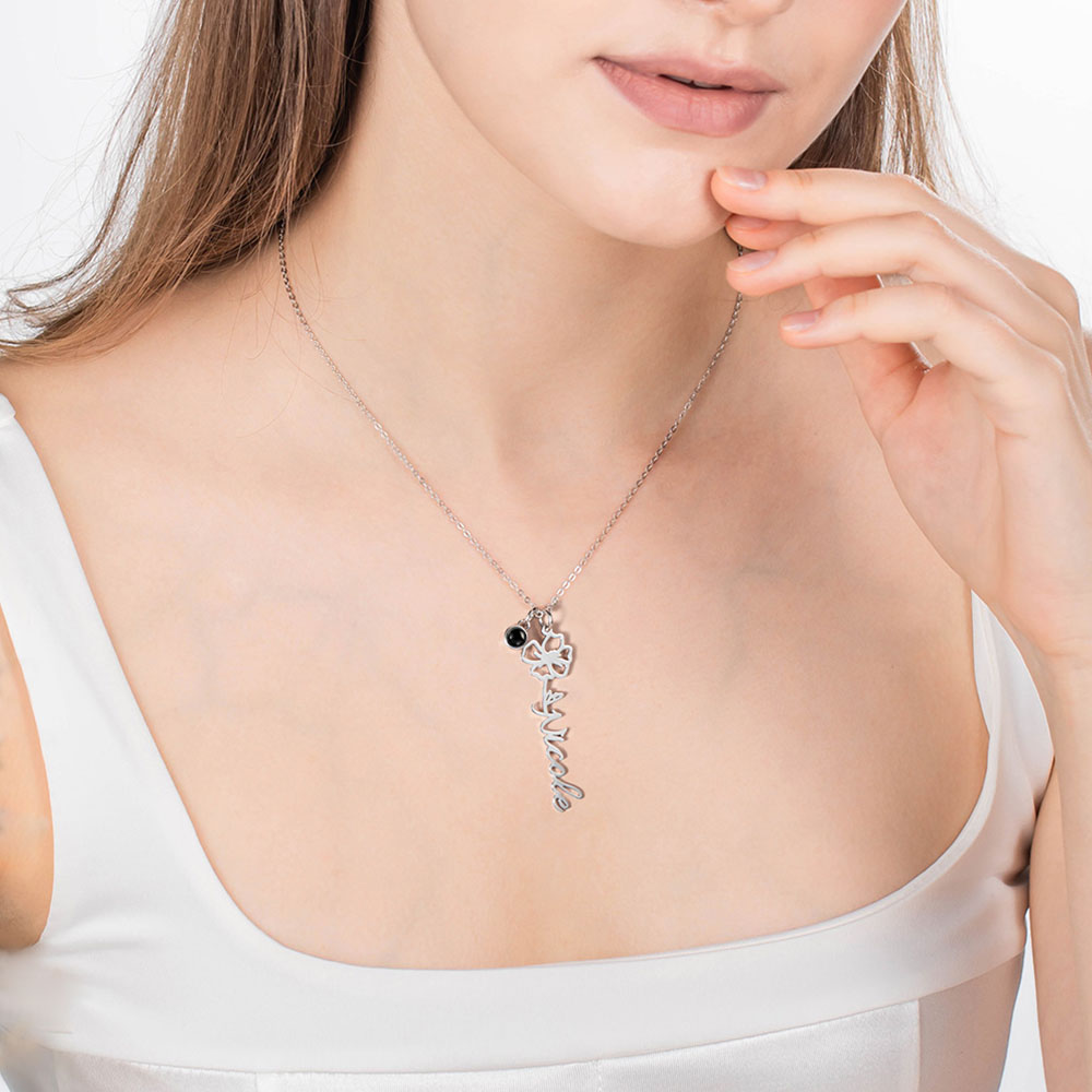 Flowers that can be customized for photos Projection Necklace Pendant Jewelry main image 0