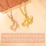 Collier Personnalisé avec Lettre Police de Style Cœur Cadeau Fête des Mères pour Femme