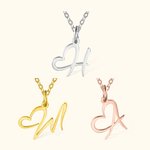 Collier Personnalisé avec Lettre Police de Style Cœur Cadeau Fête des Mères pour Femme