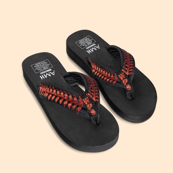 Personalized Baseball Softball Flip Flops with Name and Number