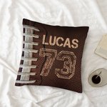 Personalized Football Design with Name and Number Cushion Cover Throw Pillow