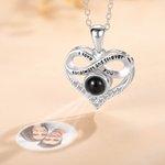 Personalized 100 Languages I Love You Photo Projection Infinity Heart Necklace