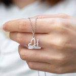 Collier Personnalisé avec Lettre Police de Style Cœur Cadeau Fête des Mères pour Femme