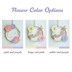 Guirlande de fleurs personnalisée avec nom de bébé Décoration de chambre avec LED