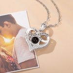 Personalized 100 Languages I Love You Photo Projection Infinity Heart Necklace