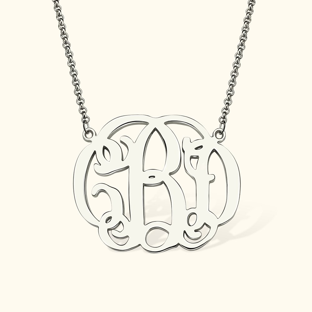 Collier Personnalisé avec Initiale en Monogramme Cadeau Anniversaire Fête pour Femme