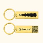 Personalised Voice Recording Sound Wave Art Keychain with QR Code Memorial Gift Ideas