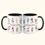 Personalized Grandma's Garden 1-20 Birth Flowers 11oz Ceramic Coffee Mug Gift for Mother Grandma