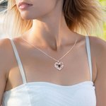 Personligt 100 språks fotoprojektionshalsband med hjärthänge