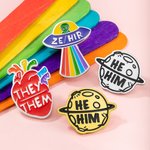 Personalized LGBTQ Pronoun Button Pin Collection