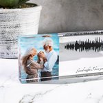 Enregistrement de voix personnalisé Art des ondes sonores avec code QR pour cadeau commémoratif