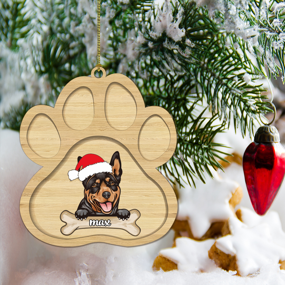 personalized-double-sided-santa-hat-dog-paw-christmas-ornament-with