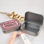 Personalized Survival Kit Box Tin with Text 3 Pcs Wedding Party Favor Gift for Bridesmaids