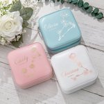 Personalised Birth Flower Zodiac Jewellery Box for Bride and Besties