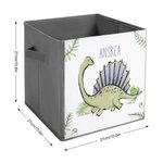 Henkilökohtainen lasten kokoontaitettava säilytyslaatikko, jossa on ajoneuvo ja dinosauruskuvio