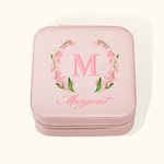 Gepersonaliseerde Geboorte Bloem Initiaal Lederen Sieraden Doos Reis Geval Verjaardag Bruids Feest Bruidsmeisje Voorstel Cadeau voor Haar