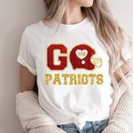 Personalisierte Fußball-Thema kurze Ärmel Glitter T-Shirt mit Namen und Nummer