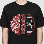 Personalized Football Mom Short Sleeve Glitter T-shirt with Number