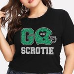 Personalisierte Fußball-Thema kurze Ärmel Glitter T-Shirt mit Namen und Nummer