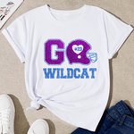 Personalisierte Fußball-Thema kurze Ärmel Glitter T-Shirt mit Namen und Nummer