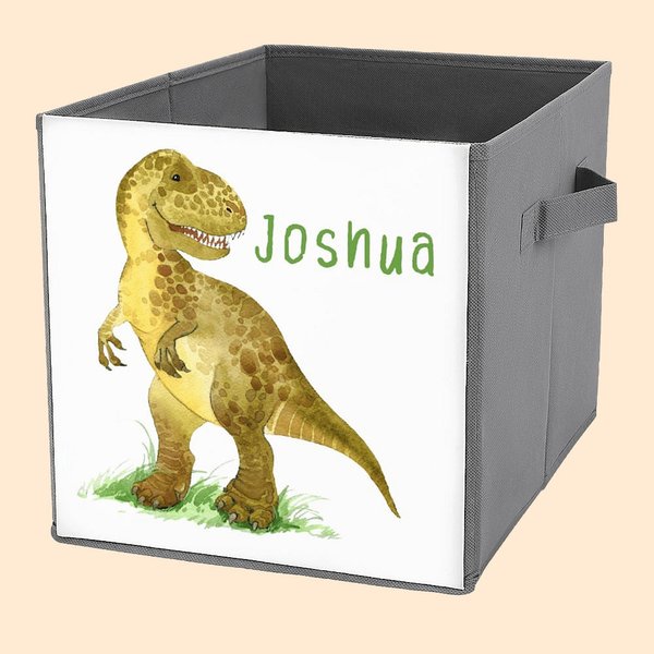 Boîte de rangement pliante pour enfants, personnalisée, avec véhicule et motif de dinosaure