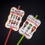 Personalized 10 Pcs Halloween Monster Glow Stick Tags for Halloween Party Favor