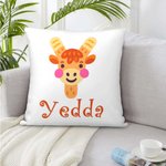 Personalized Throw Pillow Cushion Cover Alphabet Animal Name