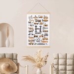 Vehículo de Transporte Personalizado Marco de Madera Colgante de Pared con Inicial y Nombre Alfabeto Educativo Lienzo Magnético Póster Regalo para Niñ