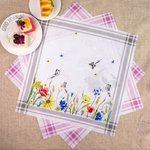 Mois de Naissance Personnalisé Fleur Fleuri Tissu Noms Serviettes Lot de 2