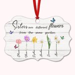 Ornement en Céramique Personnalisé avec Nom et Fleur de Naissance de Forme Ronde Irrégulière Cadeau d'Anniversaire pour Soeur et Ami