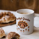 Personalized Thankful Grandma Turkey Ceramic Mug for Thanksgiving Day Gift