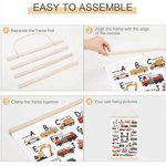 Vehículo de Transporte Personalizado Marco de Madera Colgante de Pared con Inicial y Nombre Alfabeto Educativo Lienzo Magnético Póster Regalo para Niñ