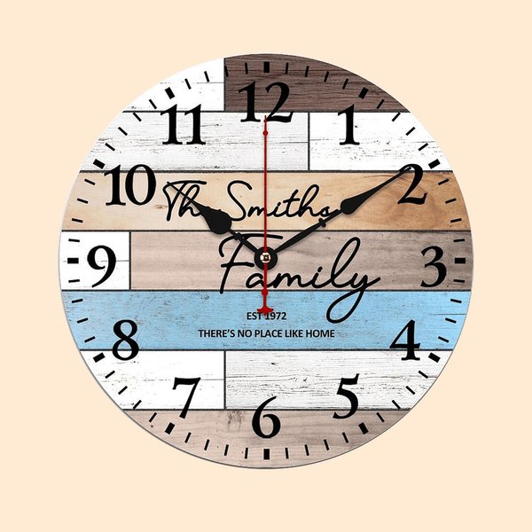 Personalized Wood Grain Clock Indoor Decorations