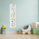 Personalised Alphabet Vehicle and Dinosaur Height Growth Chart for Kids