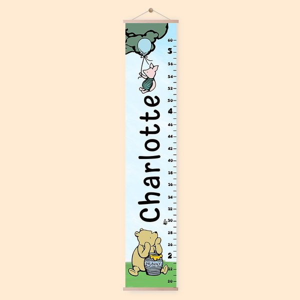 Personalized Classic Winnie the Pooh Height Growth Chart for Children