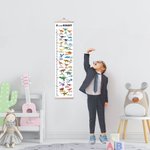 Personalised Alphabet Vehicle and Dinosaur Height Growth Chart for Kids
