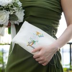 Personalized Makeup Cosmetic Bag with Flower & Initial